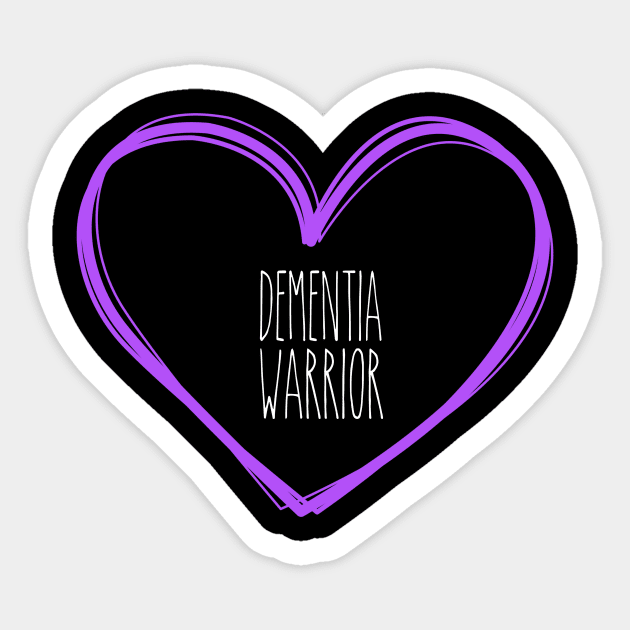 Dementia Warrior Heart Support Sticker by MerchAndrey